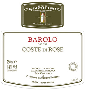 "Bric Cenciurio" - Barolo DOCG "Coste di Rose" 2012 *** 1 bottle (Price VAT included)