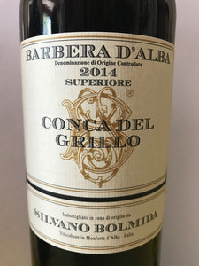 "Silvano Bolmida" - Barbera D'Alba DOC  "Conca del Grillo" Sup. 2014 *** 1 bottle  (Price VAT included)